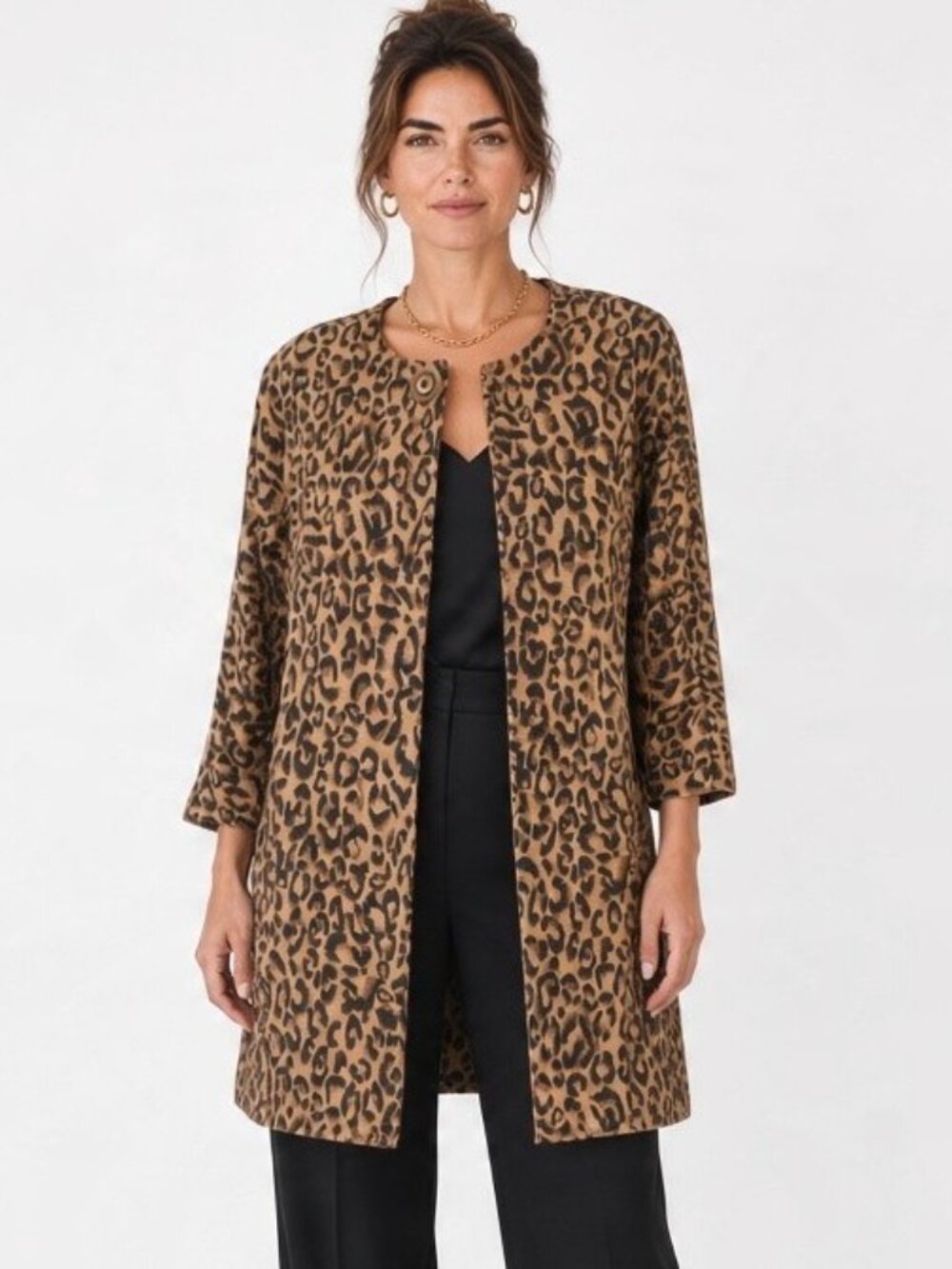 Vintage Carol Anderson by Invitation CAbi Animal Print Estate Jacket Womens M